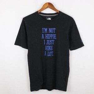 The North Face Men's Small Black Blue Crewneck Graphic Short Sleeve Tee